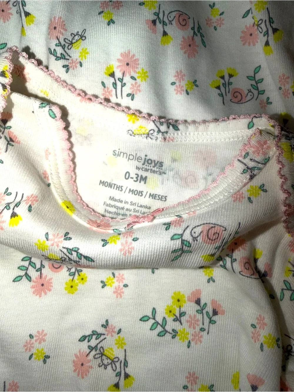Simple Joys by Carter’s Baby Gown Set 3 Pack 0-3M Floral Swan Safari NWOT